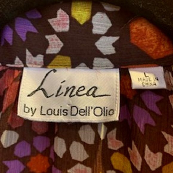 Linea Louis Dell'Olio Floral 2 Piece Skirt Set: Blouse & Pull-On Skirt w/ Belt L - Picture 8 of 8